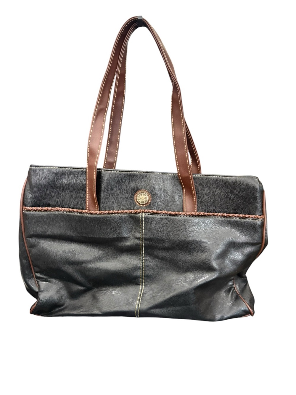 Capezio Black Tote with Brown Handles
